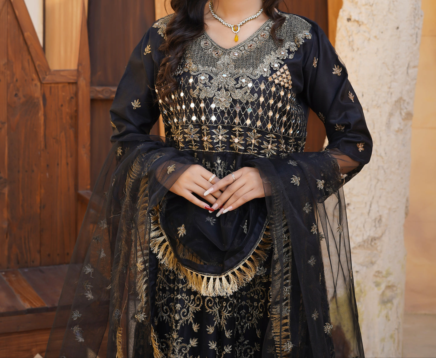 Mehak Mirror Work Maxi 3pc