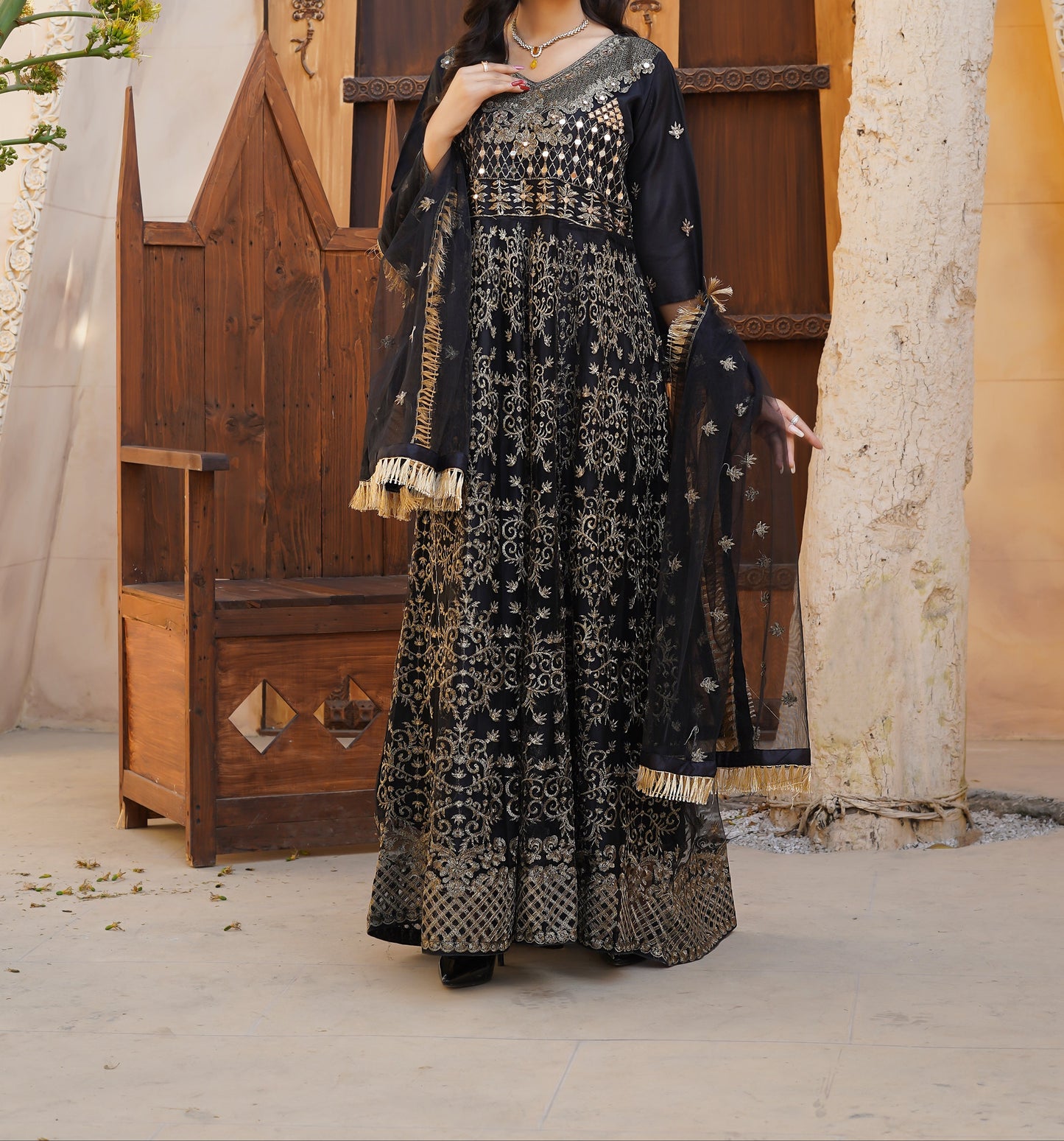 Mehak Mirror Work Maxi 3pc