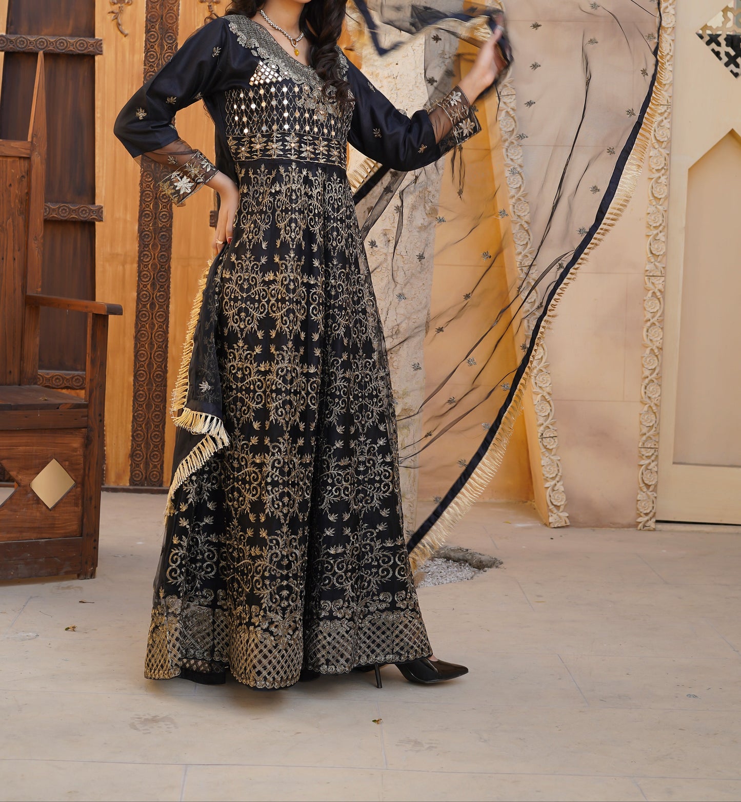 Mehak Mirror Work Maxi 3pc