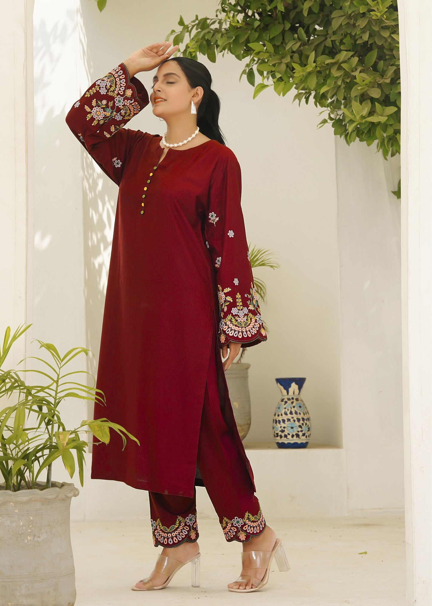 HUMA MAROON TWO PIECE
